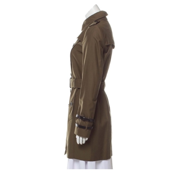 Burberry Olive Double-Breasted Trench Coat - Picture 10 of 11